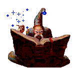 Gif of a sick ass wizard reading grimoire.